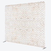 Aperturee - Aperturee White Old Style Brick Wall Square Tension Backdrop